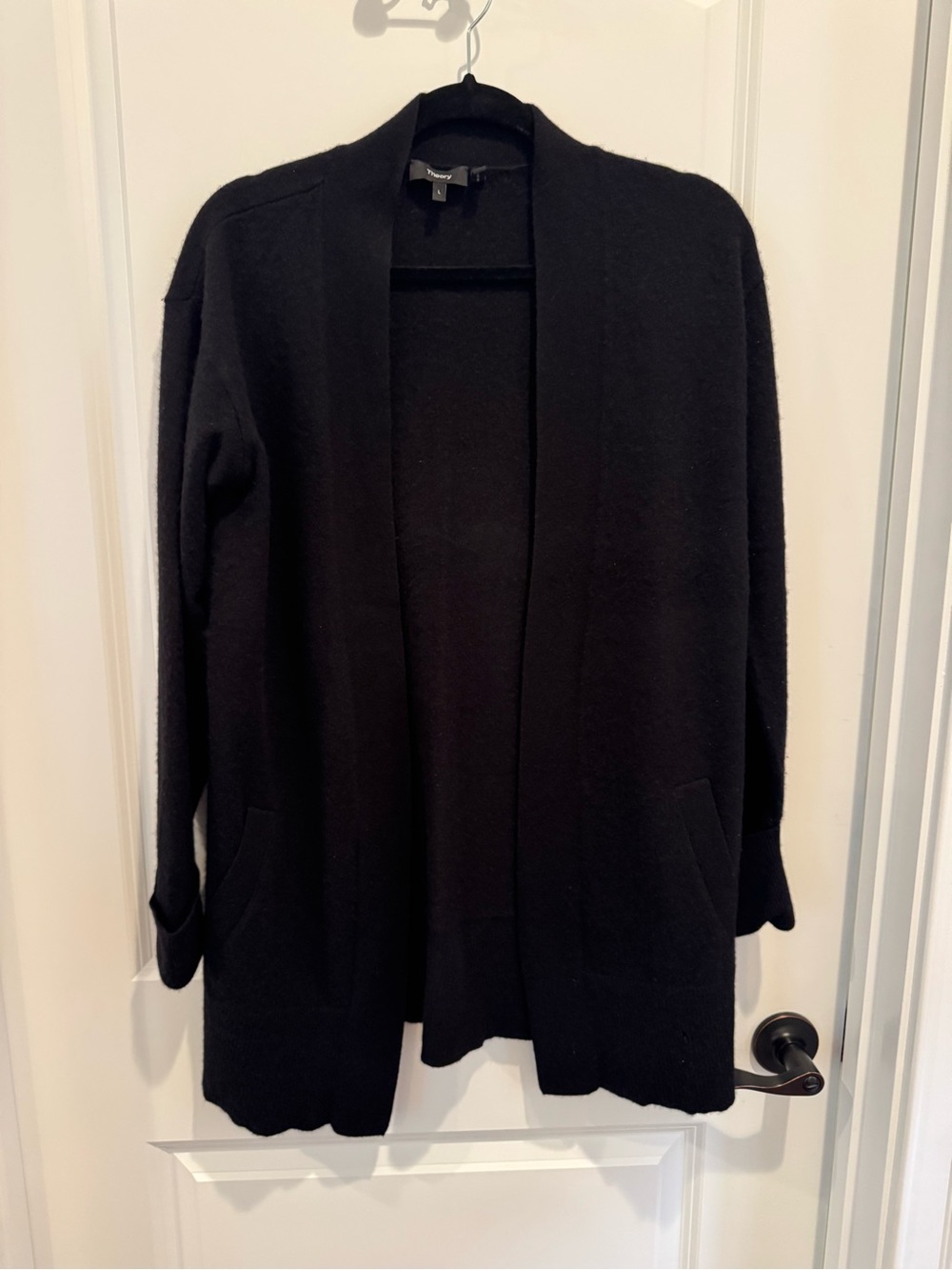 Theory Black Open-Front Women's Cardigan Sweater